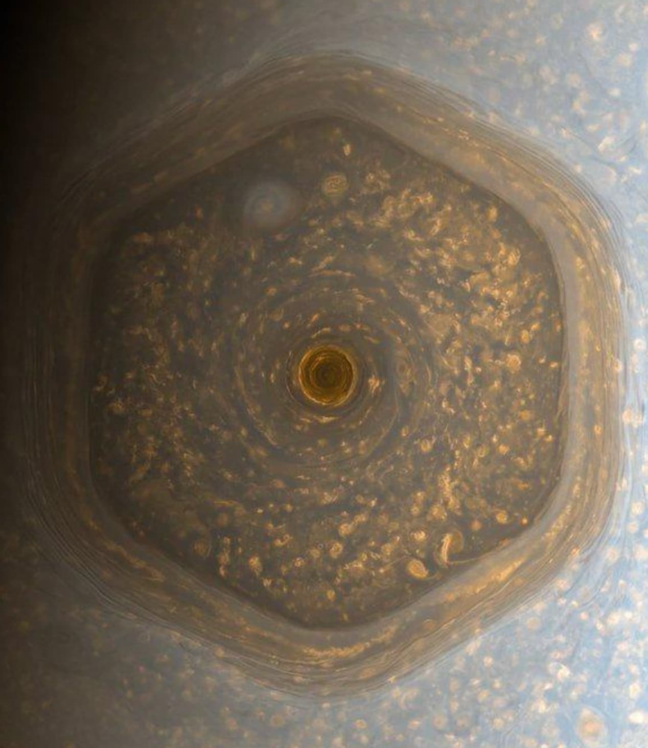 saturn hexagonal storm